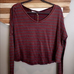 Red and gray striped long sleeve!